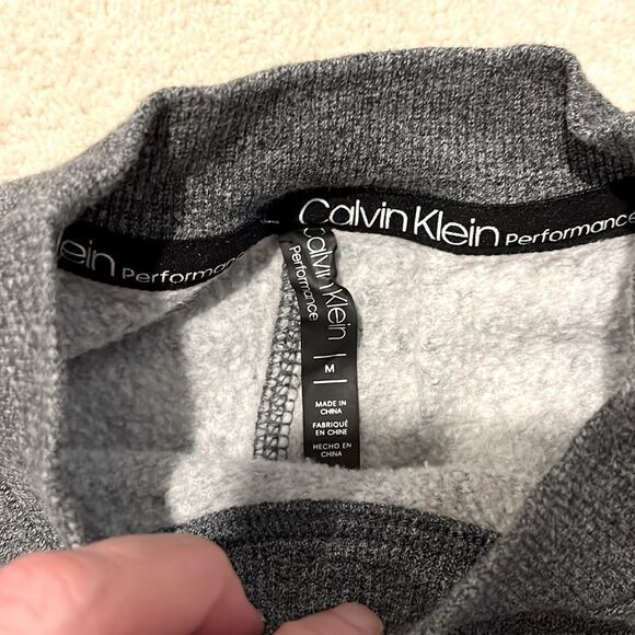 Calvin Klein Performance Cropped Sweatshirt Grey High Neck Womens M - Picture 3 of 6